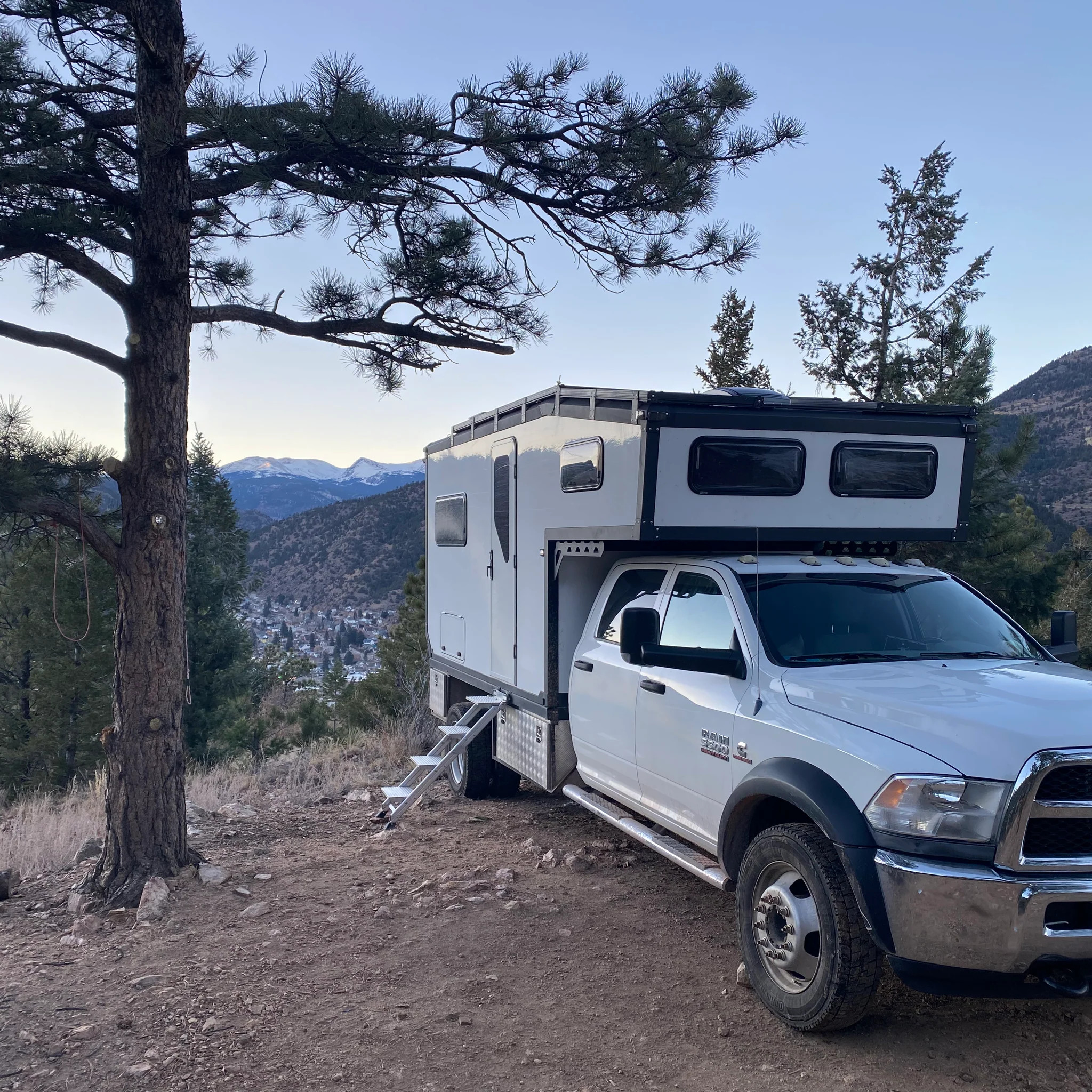 Pickup with a color-matched camper shell